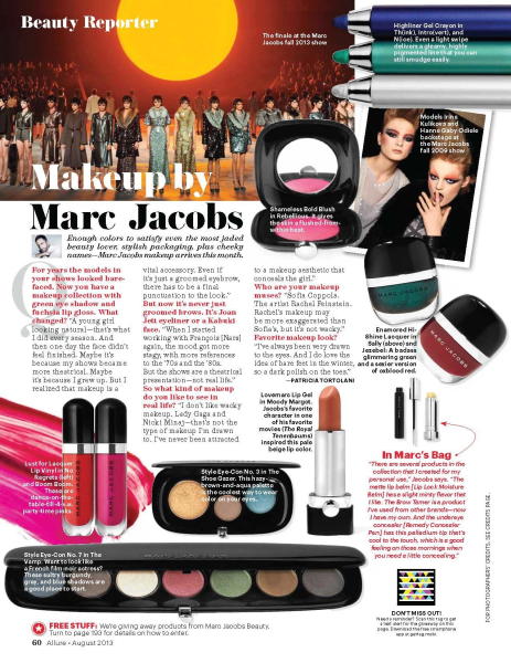 image of Allure magazine spread from the August 2013 issue
