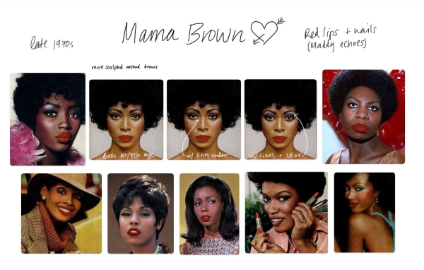 Mood board for Mama Brown in Euphoria season three episode six.